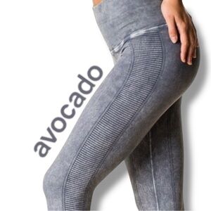 Avocado Air Compression Yoga Leggings Tights Acid Wash sz XS